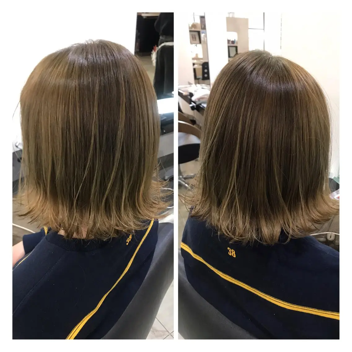 ミディアム カラー ベージュカラー 外ハネヘア 烏山 達也のヘアスタイル