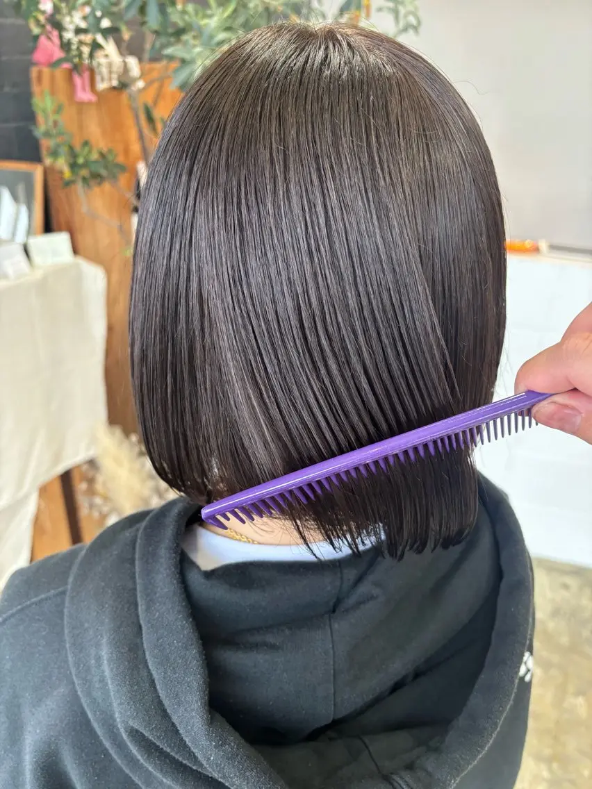 ミディアム 縮毛矯正 ヤマグチ ユキナのヘアスタイル