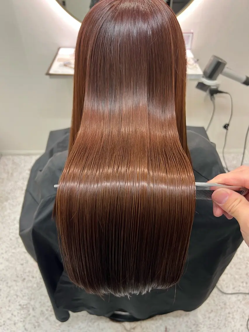 ロング カラー カット ヘアカラー 縮毛矯正 トリートメント 髪質改善 ヒデのヘアスタイル