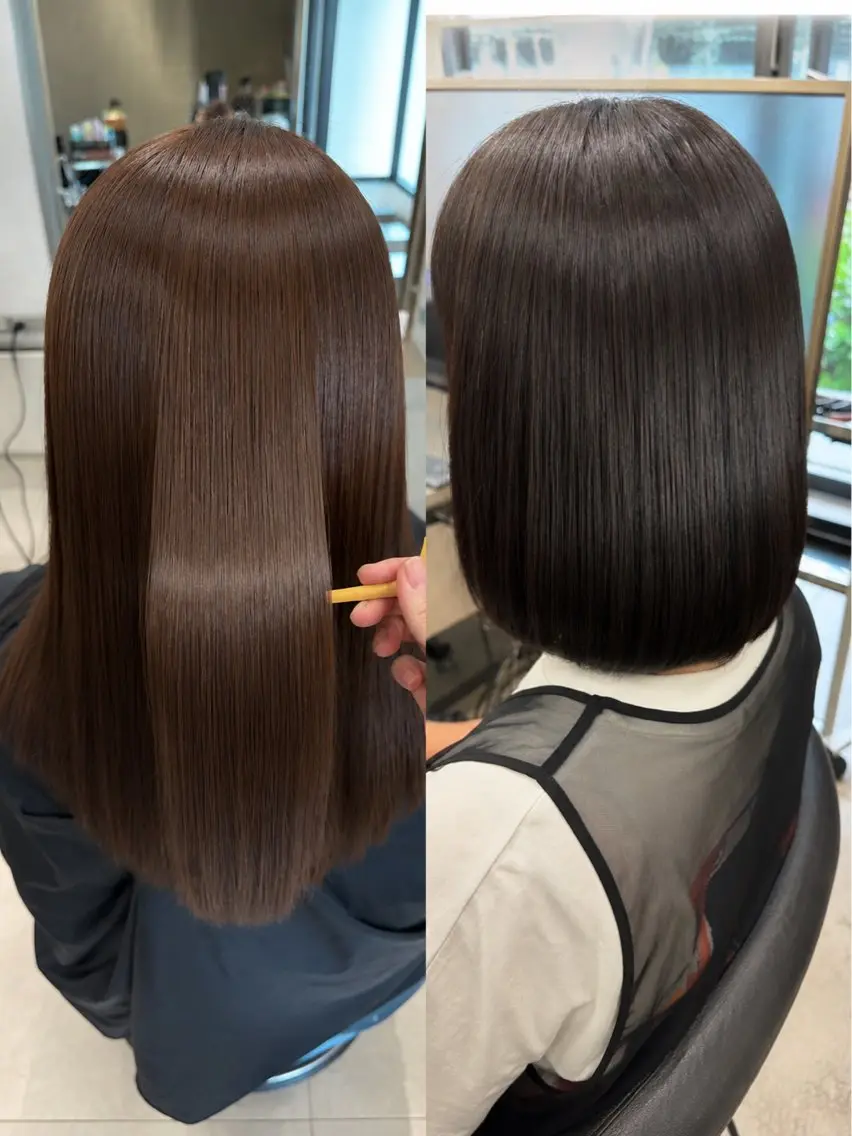 セミロング 縮毛矯正 柏木 陽彩のヘアスタイル