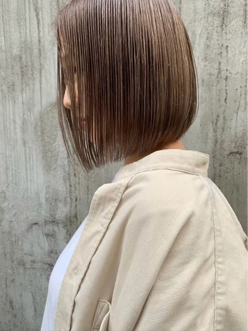 ショート カラー ヘアカラー 🌻りな/ボブ🌻 /髪質改善ストレートのヘアスタイル