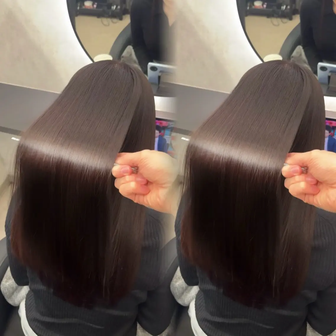 ロング カラー ヘアアレンジ カット ヘアカラー 縮毛矯正 トリートメント 新宿 /髪質改善/ レイヤー/ヒュウガのヘアスタイル