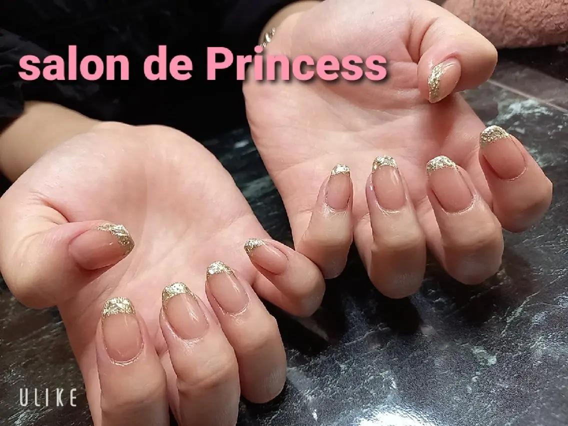 ネイル フレンチネイル ガラスフレンチ salon de  Princessのネイルデザイン