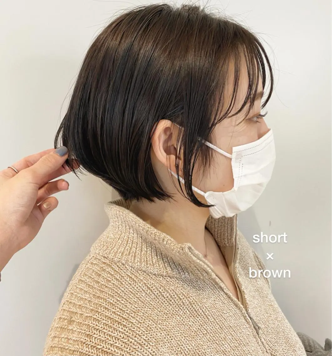 ショート カラー ベージュカラー ブラウンカラー ブラウンベージュ ショートヘア ボブ/salut町田 🧡kanaのヘアスタイル