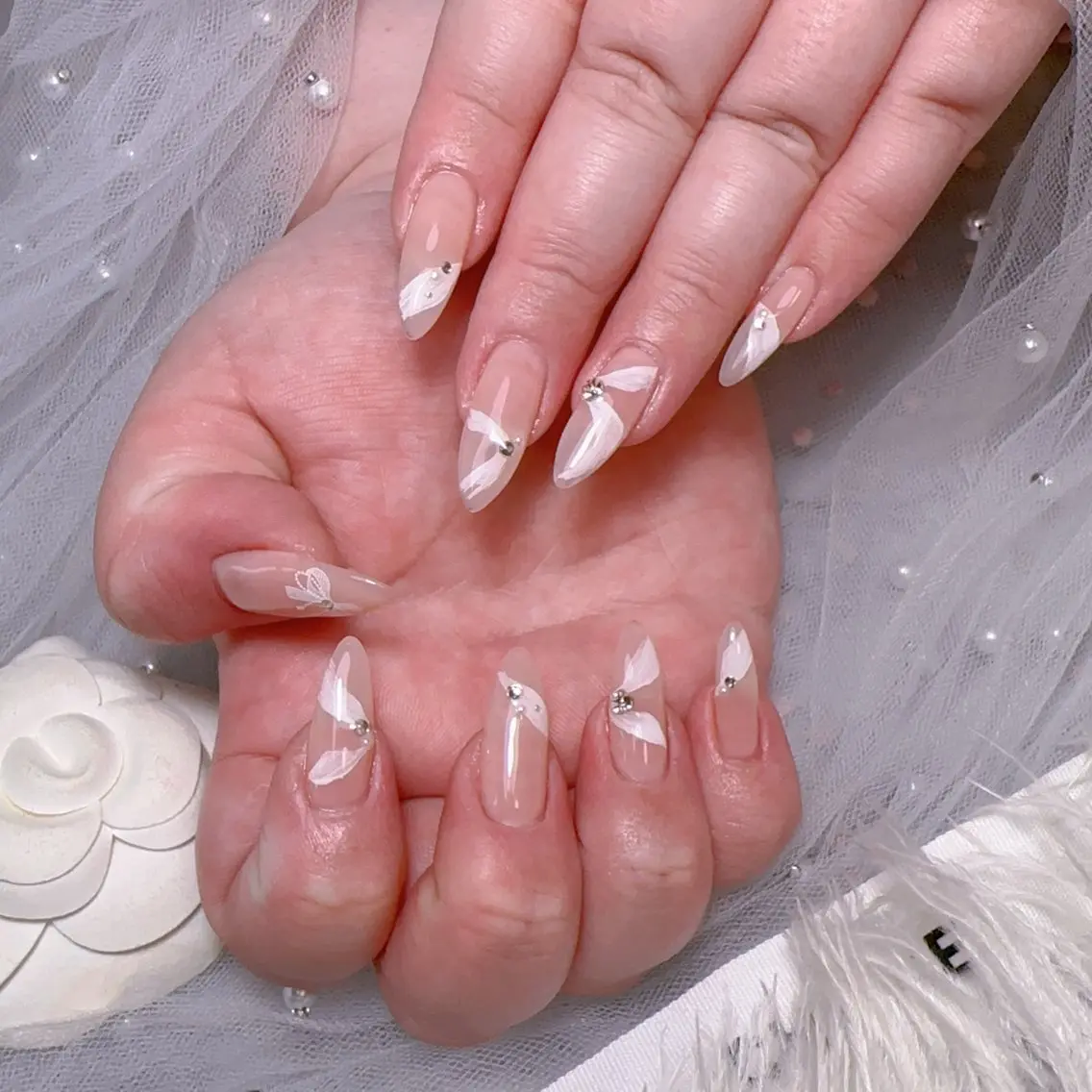 ネイル オーロラネイル フットネイル フレンチネイル ジェルネイル 韓国ネイル Belle nail salon 新小岩のネイルデザイン