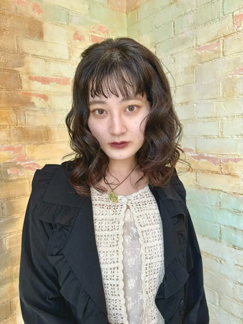 ミディアム ミディアムパーマ 増井 彩乃のヘアスタイル