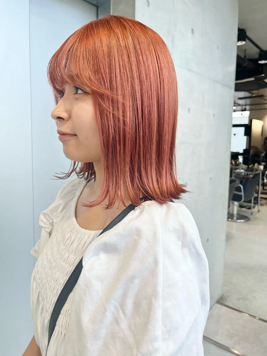 セミロング カラー パーマ ヘアアレンジ 透明感/オリーブ/ グレージュ/YUKAのヘアスタイル