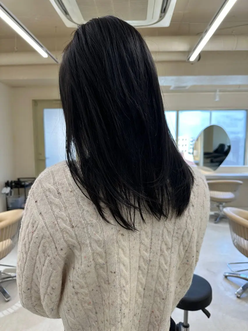 ロング カラー カット センターパート/ レイヤー/ayuのヘアスタイル