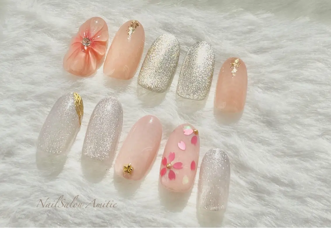 ネイル 桜ネイル 春ネイル NailSalon Amitieのネイルデザイン