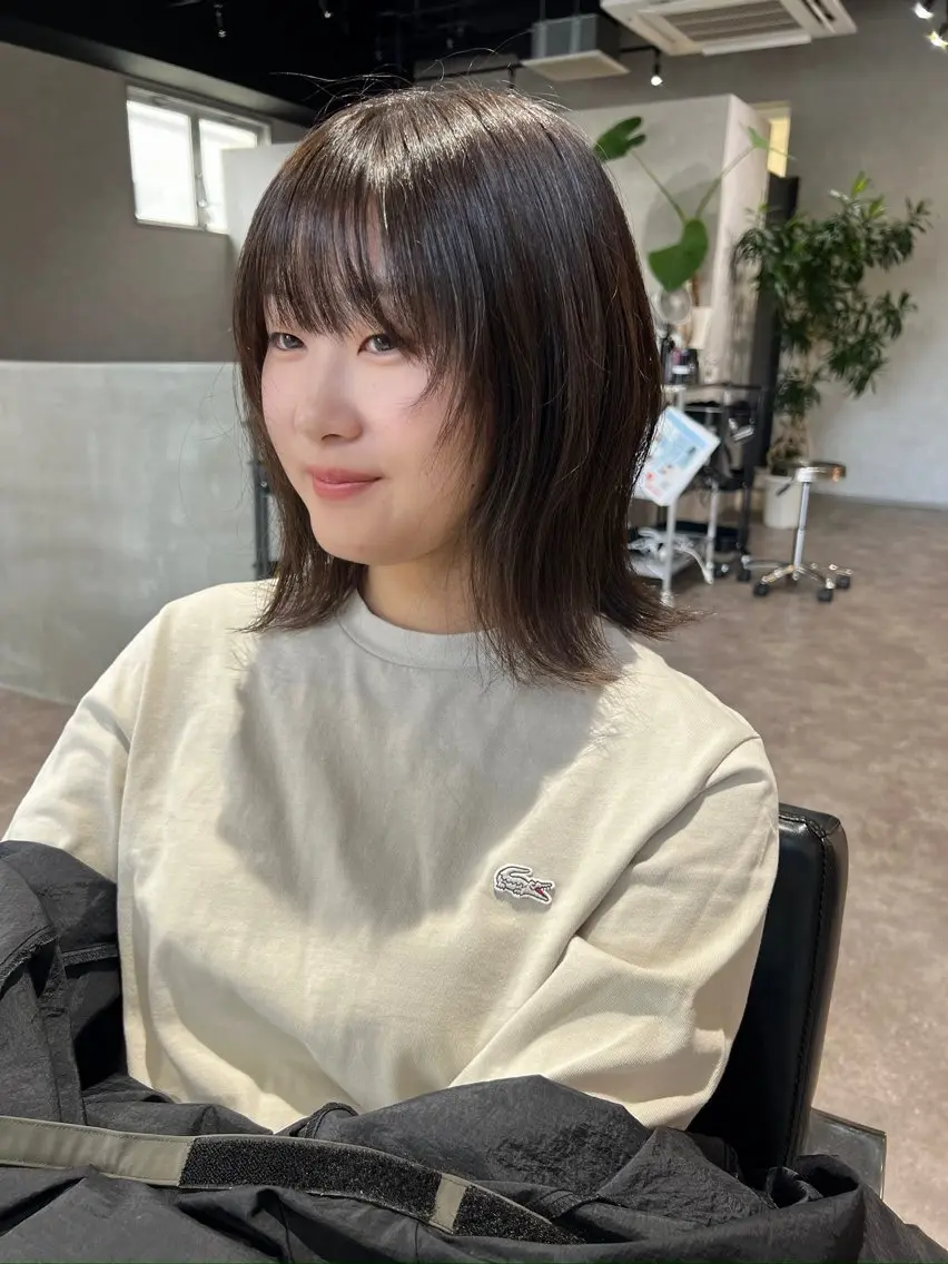 ミディアム カラー カット ヘアカラー トリートメント 城 慎太郎のヘアスタイル