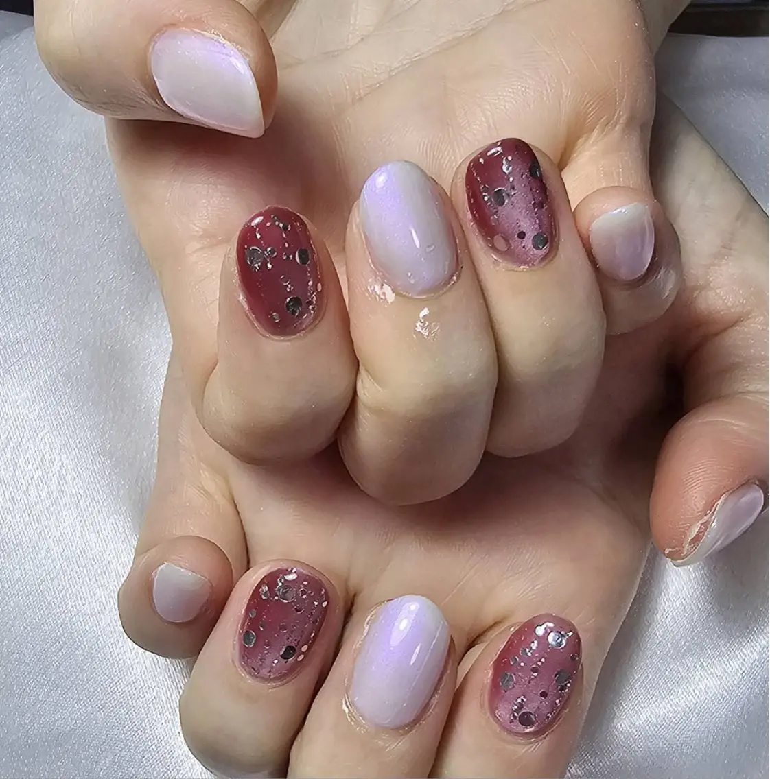 ネイル オーロラネイル フットネイル フレンチネイル ジェルネイル マグネットネイル ハンドネイル mogunail &blowのネイルデザイン