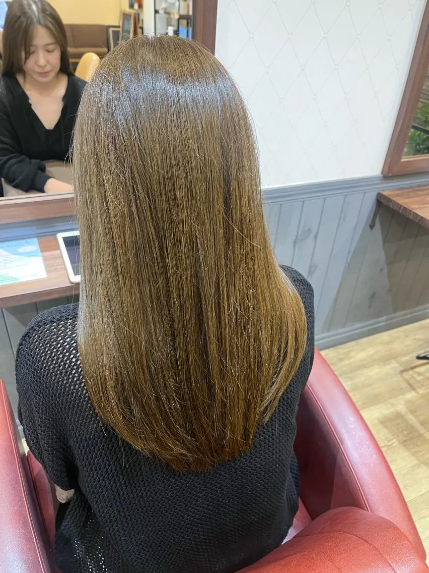 セミロング カラー ベージュカラー オリーブベージュ Kasahara Akariのヘアスタイル