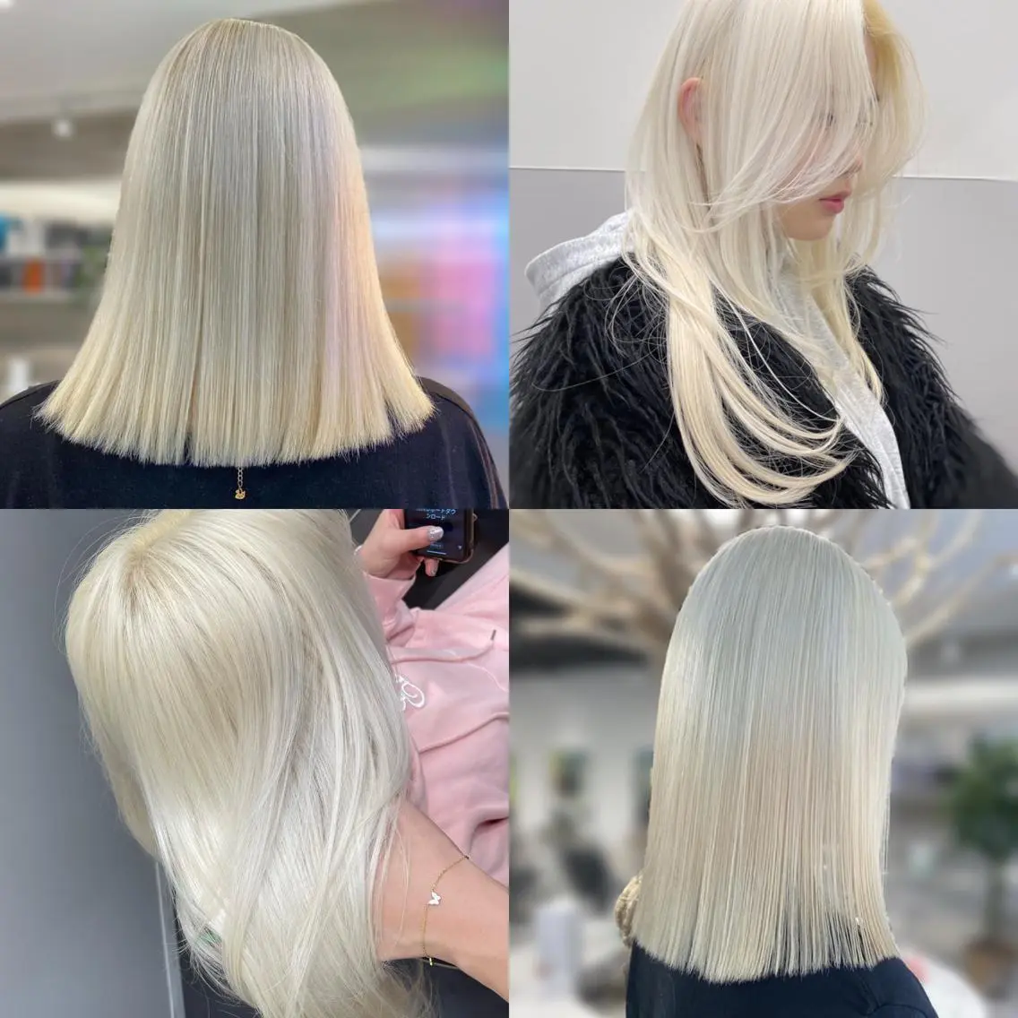 ミディアム カラー ヘアアレンジ ブロンド ハイトーンカラー ボブ 韓国風ヘア レイヤーカット ヘアカラー トリートメント mina 🌷のヘアスタイル