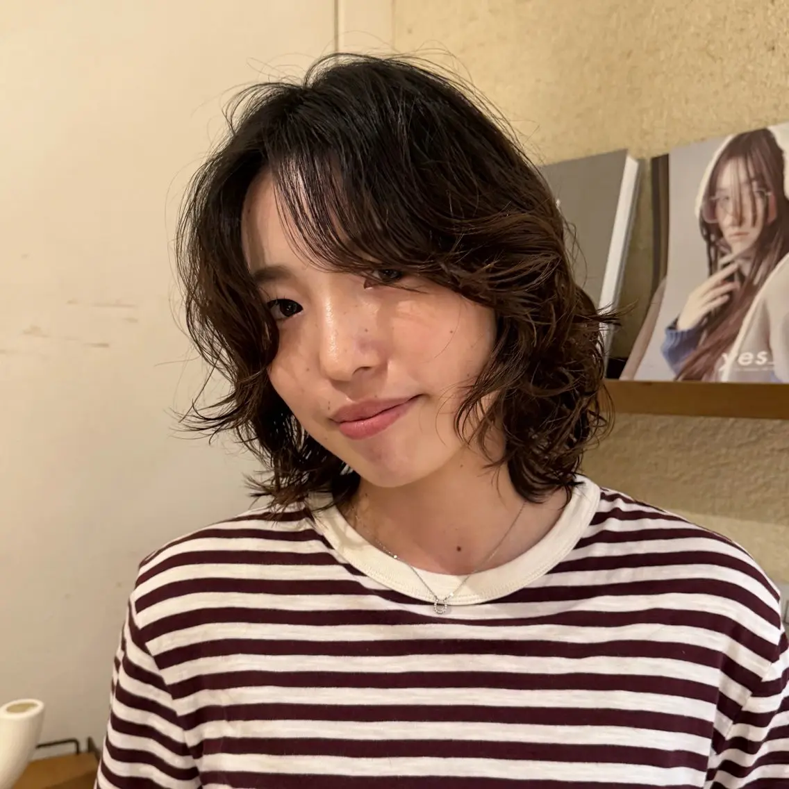 ミディアム パーマ レイヤー 🌿 堀江 心斎橋 🌱りののヘアスタイル