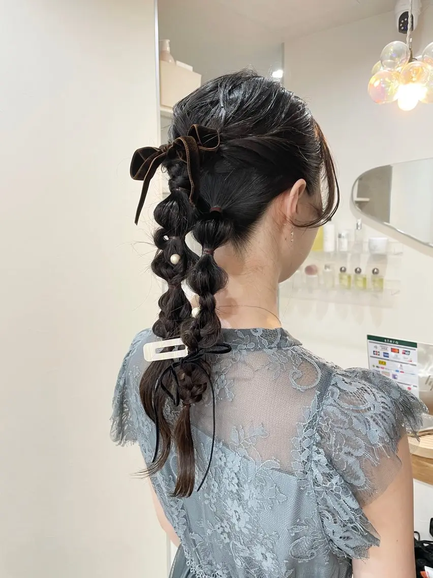 ロング ヘアセット お呼ばれヘア/セット /ヘアアレンジ/れいのヘアスタイル