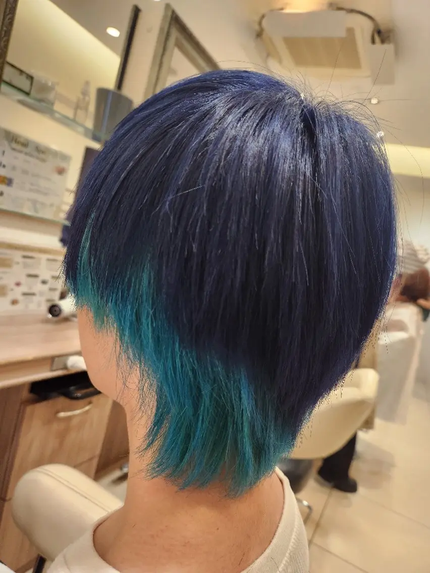 ショート メンズ カラー カット ヘアカラー トリートメント 推しアニメカラー🌈 ツヤ透明感カラー🦄のヘアスタイル