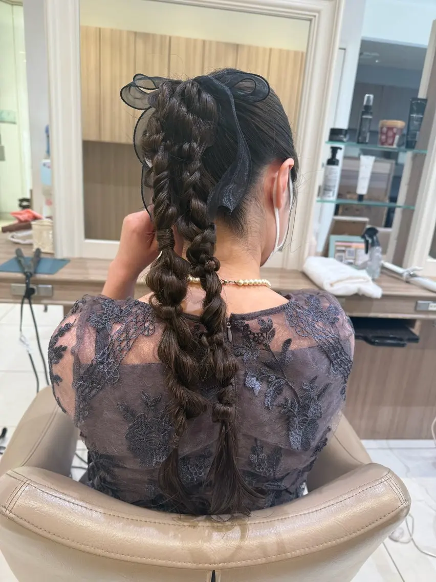 ロング ヘアアレンジ ヘアセット 韓国ヘアメイク🎀/ 縮毛矯正✨山本媛香のヘアスタイル