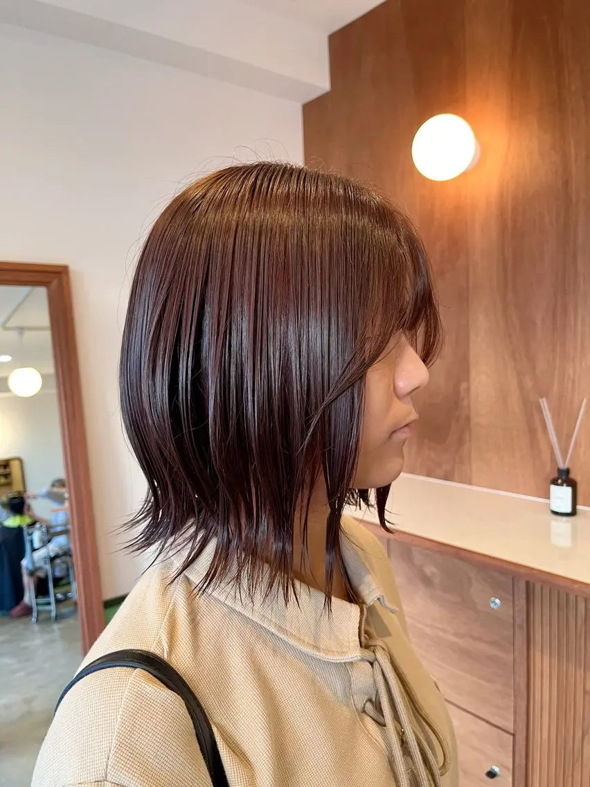 ショート ピンクブラウン カット ヘアカラー LOBBY HIMERIのヘアスタイル