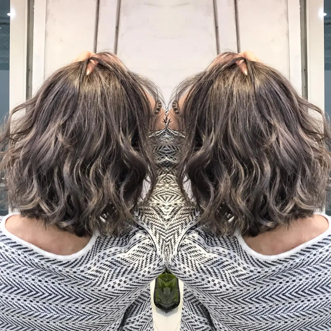 ミディアム カラー ヘアアレンジ ヘアカラー トリートメント 縮毛矯正 髪質改善寺坂雄飛💐のヘアスタイル