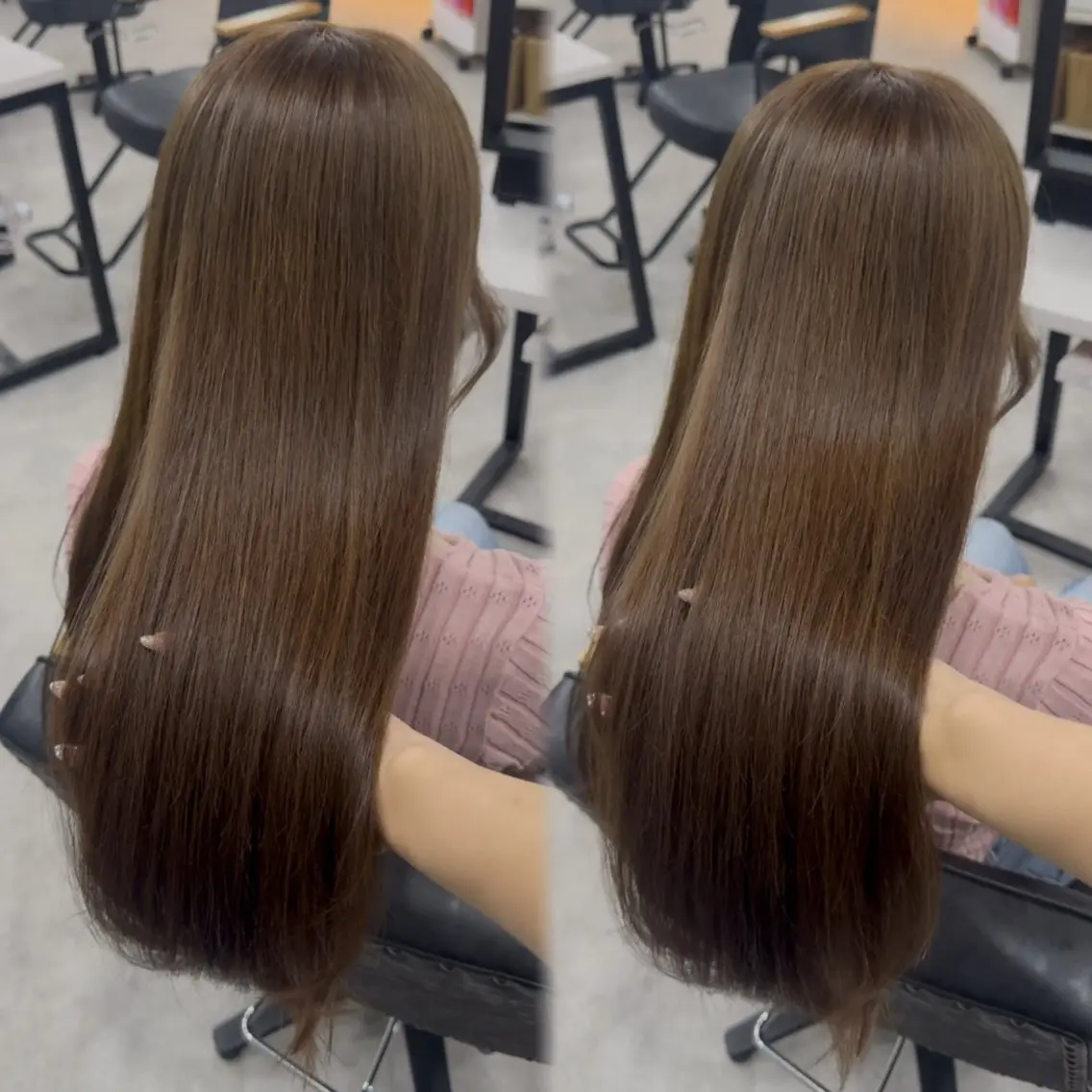 ロング カラー アッシュ アッシュブラウン ベージュカラー 黒髪 ブリーチ カット ヘアカラー トリートメント 赤み無し柔らかカラー 【梅田】madokaのヘアスタイル