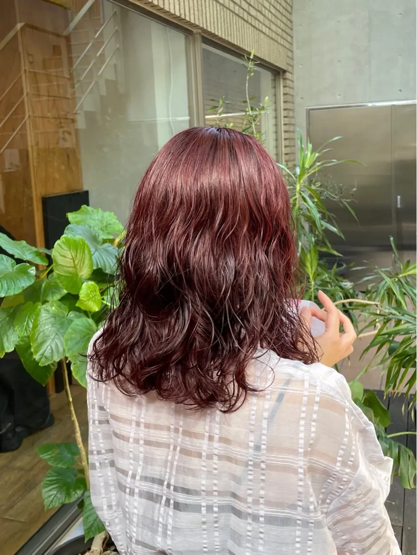 ミディアム カラー パーマ ミディアムパーマ カット ヘアカラー トリートメント 縮毛矯正/レイヤー 🌙児玉光瑠のヘアスタイル