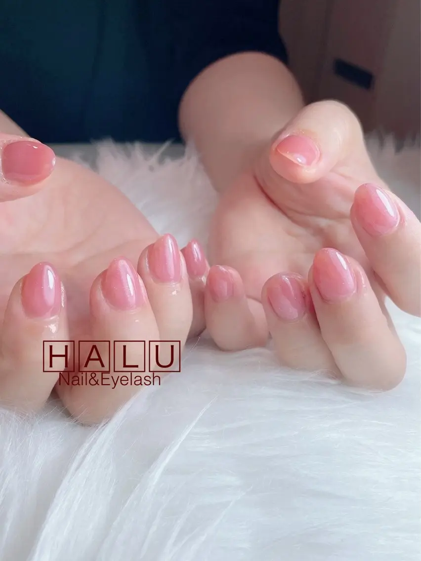 ネイル ニュアンスネイル ピンク ハンドネイル フットネイル HALU ハルのネイルデザイン