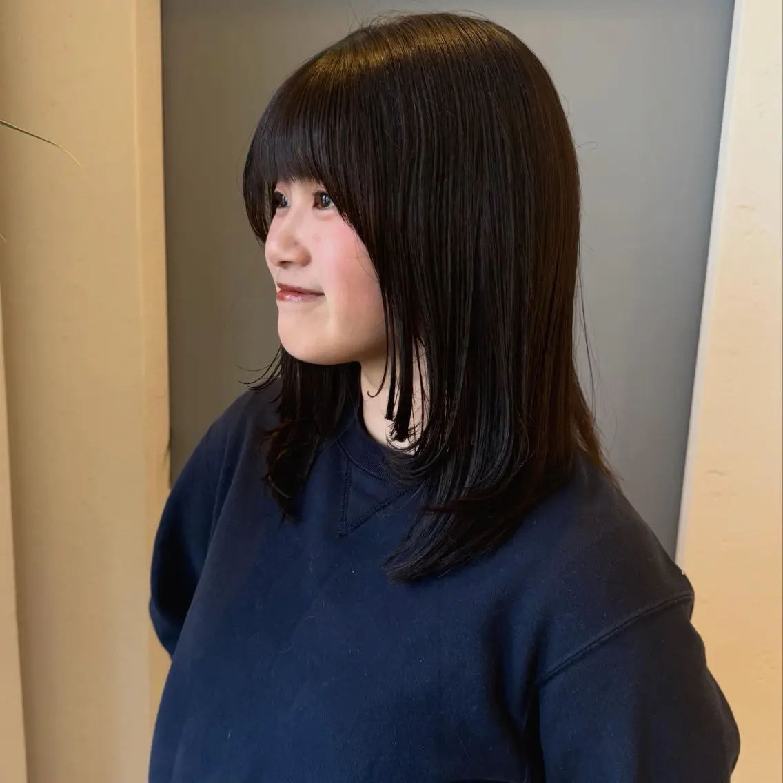 ミディアム カラー カット ヘアカラー トリートメント 中村 彩音のヘアスタイル
