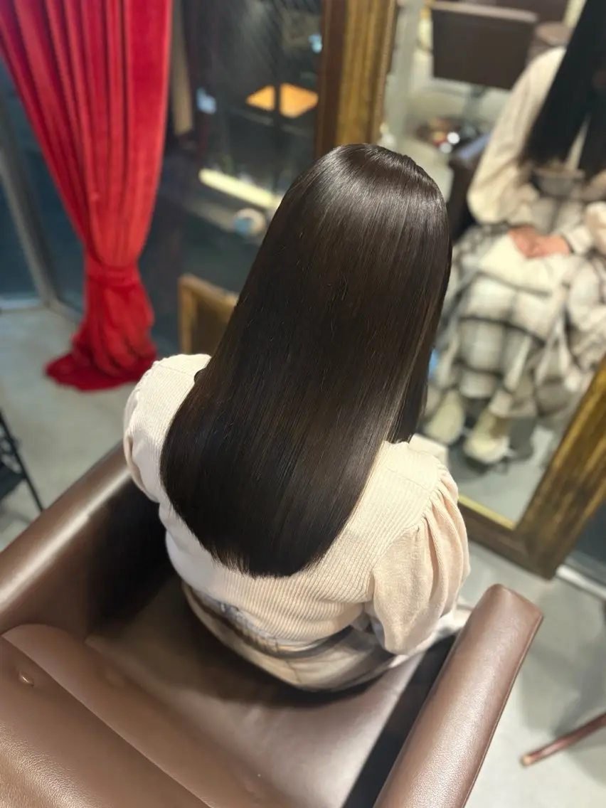ロング ヘアカラー トリートメント 髪質改善🫧🦋 艶カラー🫧　さくらのヘアスタイル
