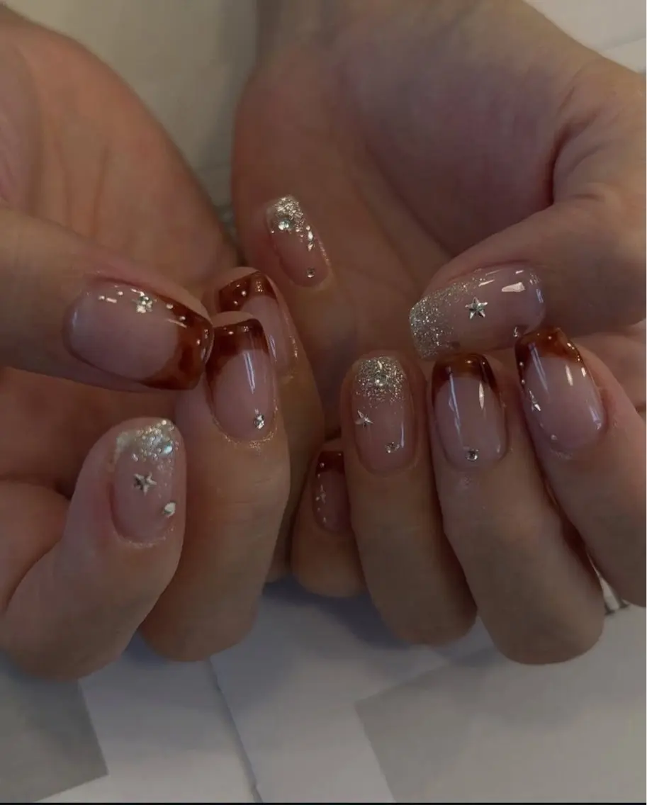 ネイル 韓国ネイル 持ち込み ニュアンスネイル ネイルチップ 冬ネイル LISA ANA.CHUOのネイルデザイン