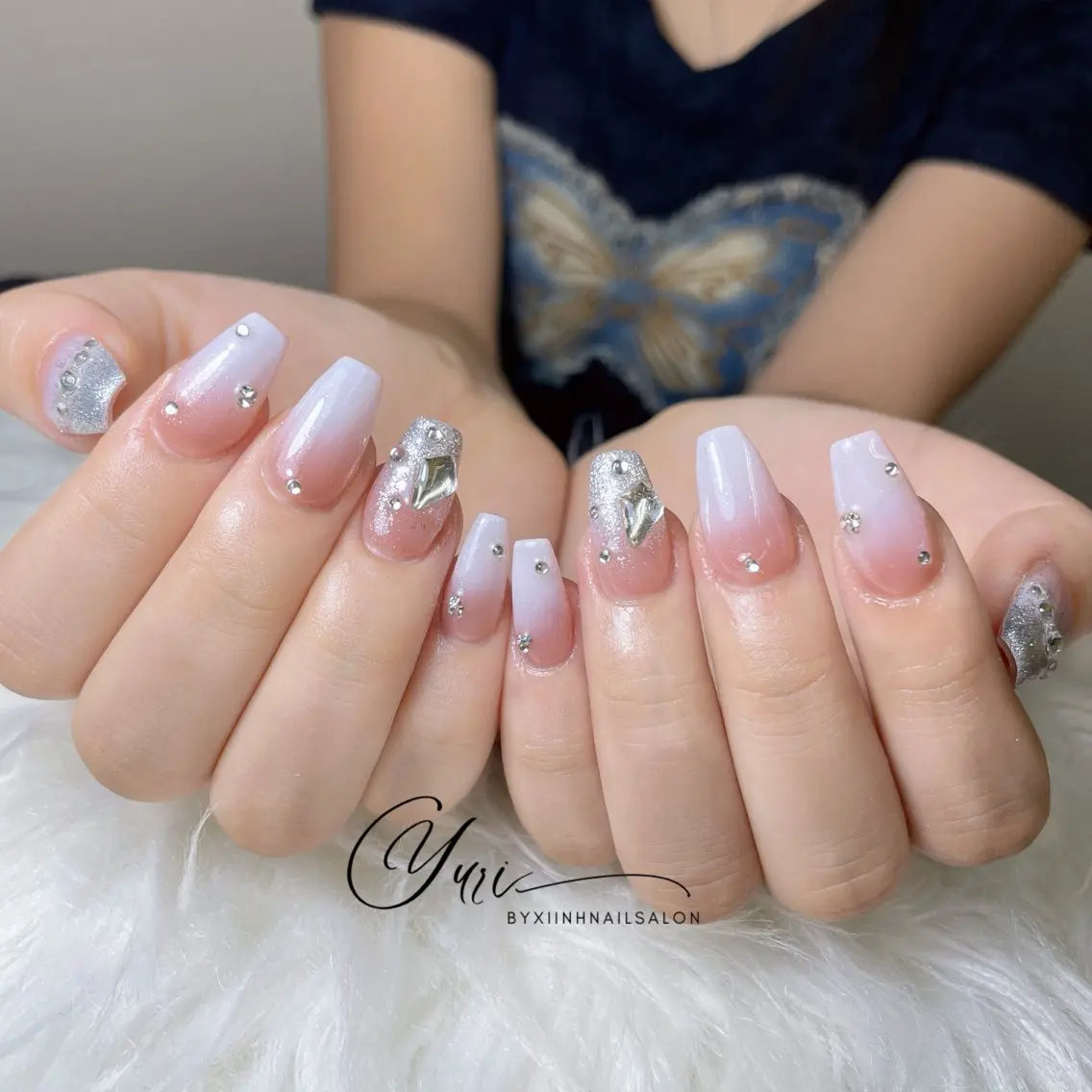 ネイル チークネイル 桜ネイル 長さ出し フットネイル ジェルネイル YURI NAILのネイルデザイン