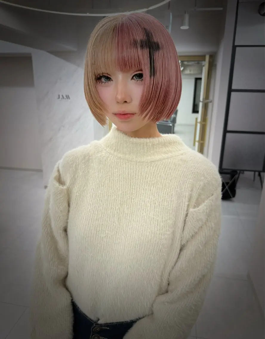 ショート ツートーンカラー ヘアカラー 横浜/エクステ/ デザインカラーあやものヘアスタイル