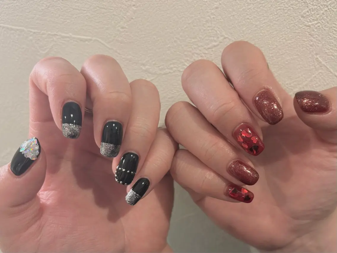 ネイル バレンタイン ハンドネイル salon femmeのネイルデザイン