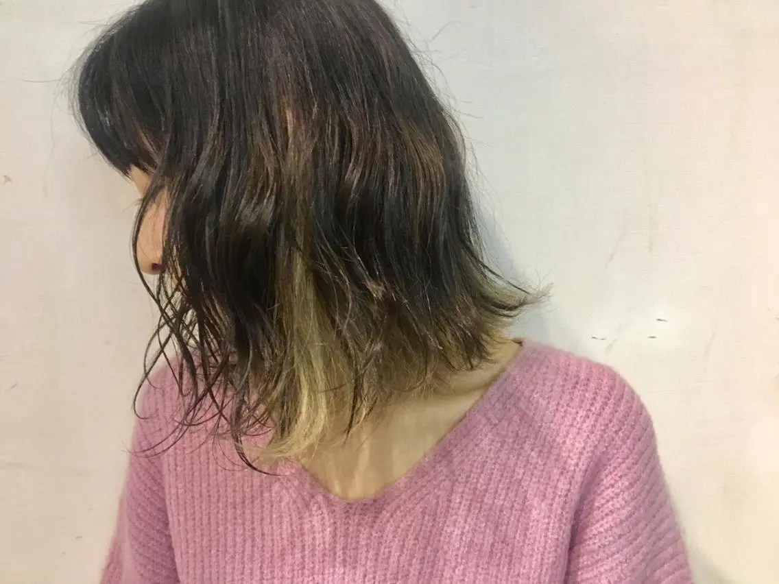 ショート ミディアム カラー ブリーチ イルミナカラー 西本 夏美のヘアスタイル