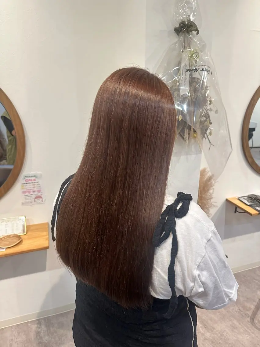 ロング カラー ブラウンカラー 透明感カラー 梅田 薫のヘアスタイル