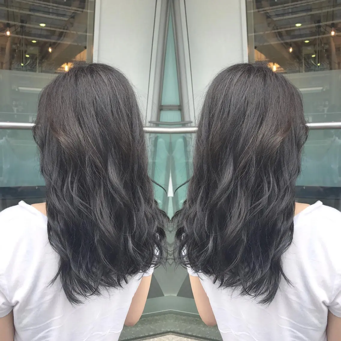 セミロング カラー ハイライトカラー イルミナカラー ハイライト 青木 茂樹⭐️ 透明感カラーのヘアスタイル