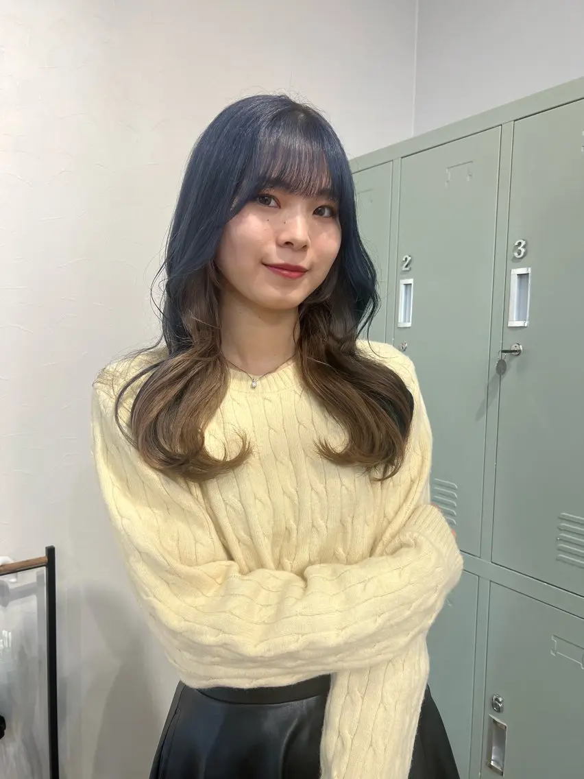 ロング カラー ブルーカラー ヘアカラー Ayaka🩰🎀 ガーリー/暖色♡のヘアスタイル