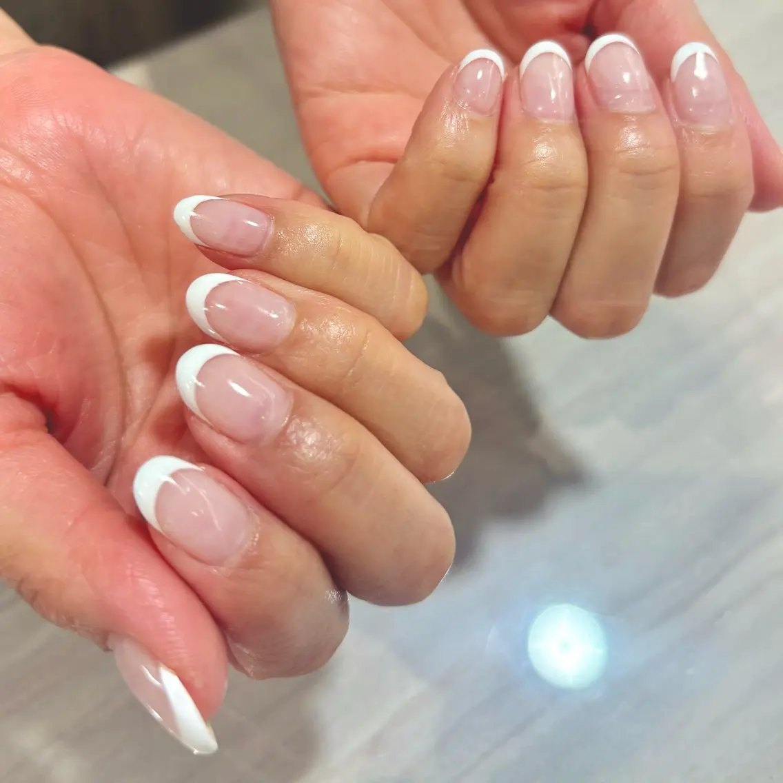 【ハンド】ジェルネイル・フレンチ💜⋆͛〈オフ込み〉の写真