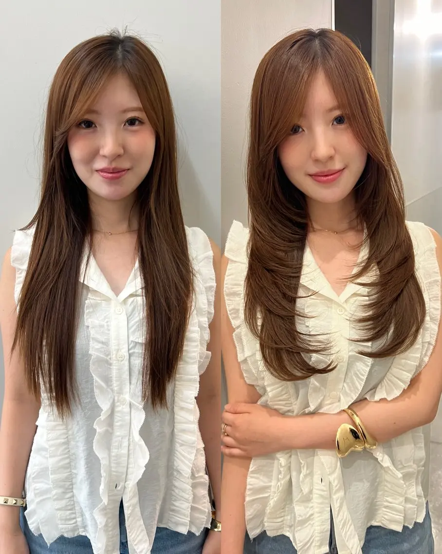 ロング ハイレイヤー レイヤーカット ロング 峠 祐樹のヘアスタイル