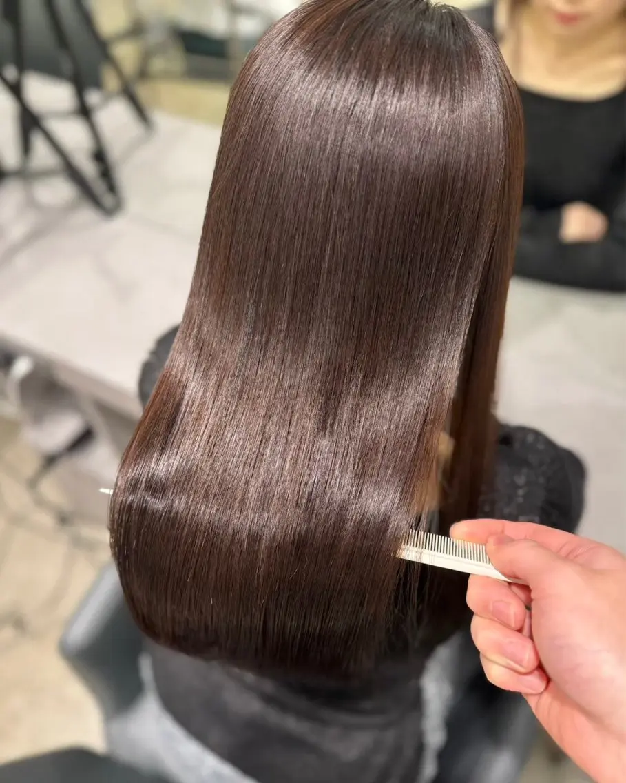 ロング 40代以降の 縮毛矯正専門家のヘアスタイル
