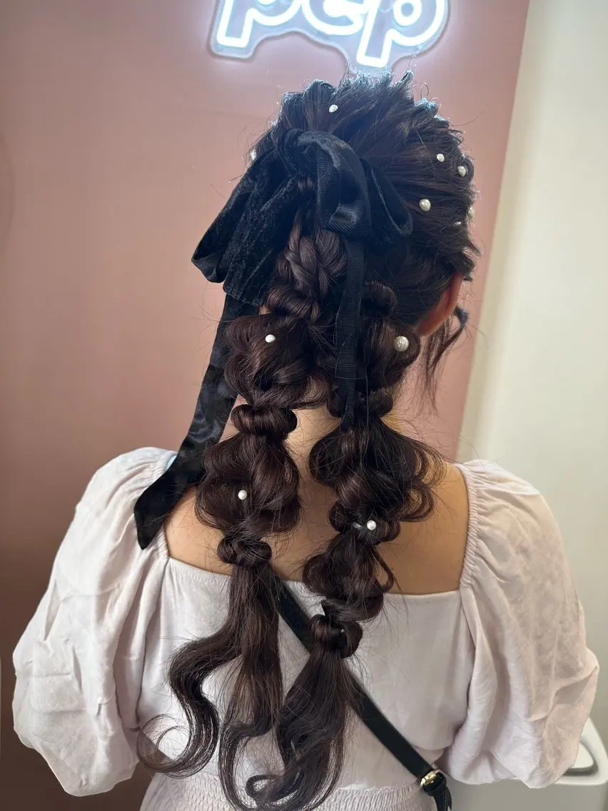 ロング ヘアアレンジ お団子ヘア ヘアセット pep natsumiのヘアスタイル