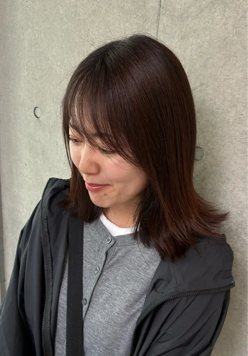 ミディアム カラー ヘアカラー トリートメント 竹山 莉央のヘアスタイル