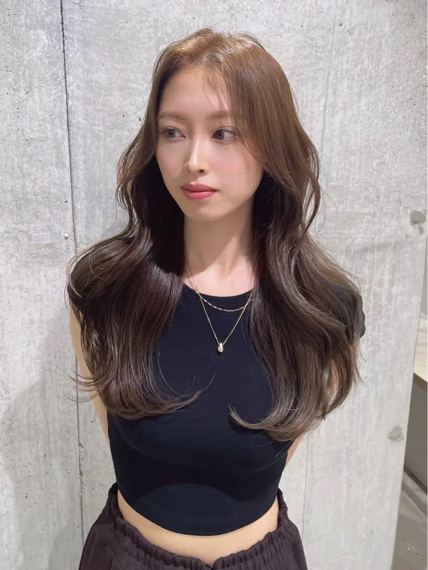 ロング カット ヘアカラー トリートメント モテ韓国へア/レイヤ ー🩵新川栄一朗のヘアスタイル