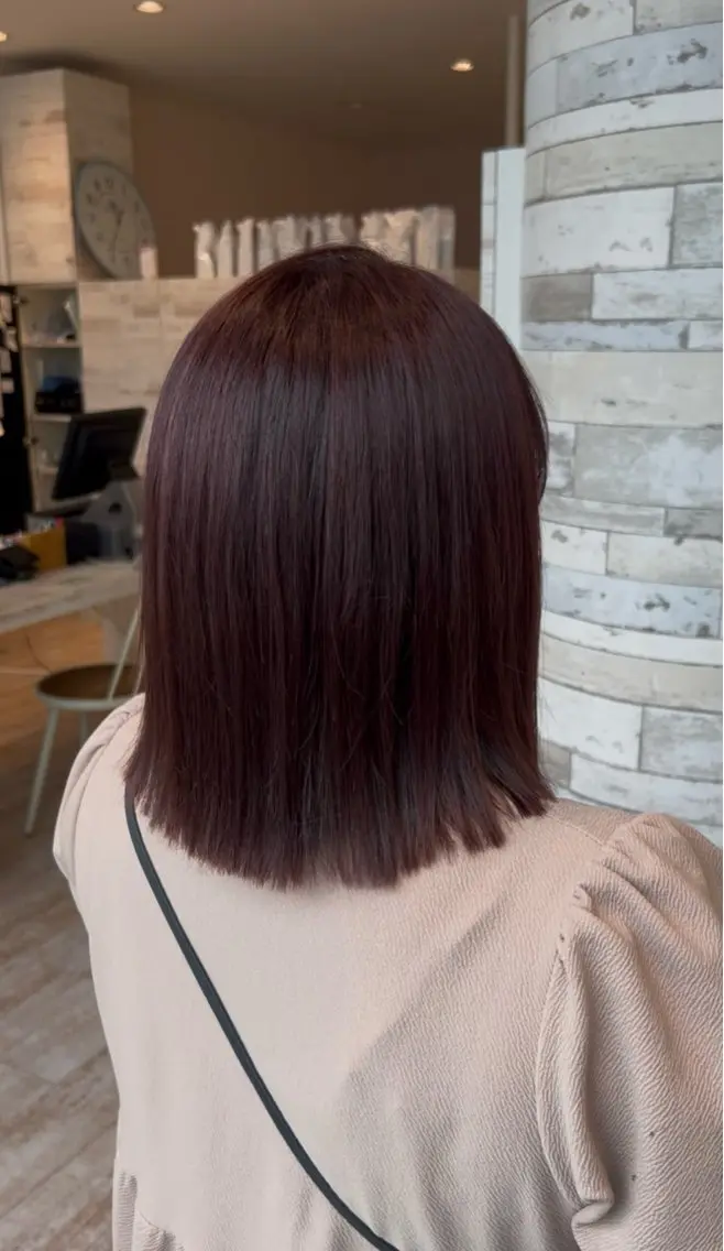 ミディアム ピンクブラウン 田中 千尋のヘアスタイル