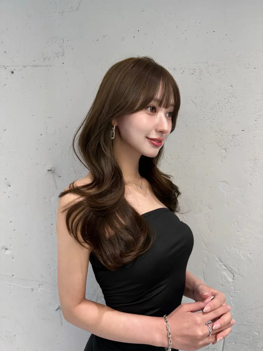 ロング カラー ヘアアレンジ ベージュカラー ブリーチ ヘーゼル ブリーチなしカラー RioN/網紅ヘア 🩶透明感艶カラーのヘアスタイル