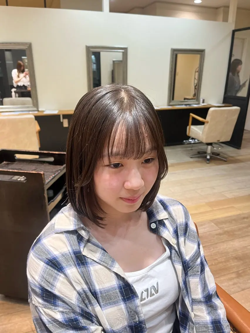 ミディアム 切りっぱなしボブ ボブ みゆ/ カラーリスト🎀のヘアスタイル
