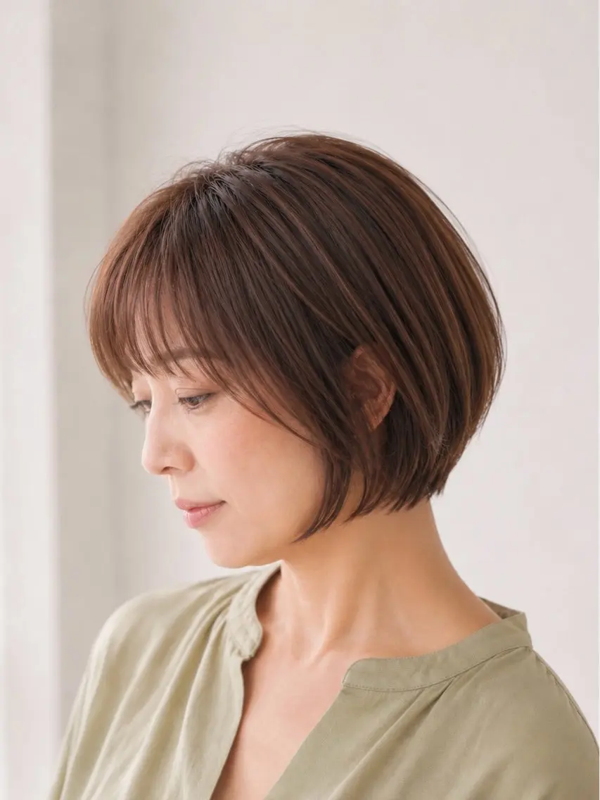 ショート カラー 透明感カラー ハイライトカラー イルミナカラー ボブ ハイライト ヘアカラー ✨白髪ぼかし/ ショート✨吉岡 弘のヘアスタイル
