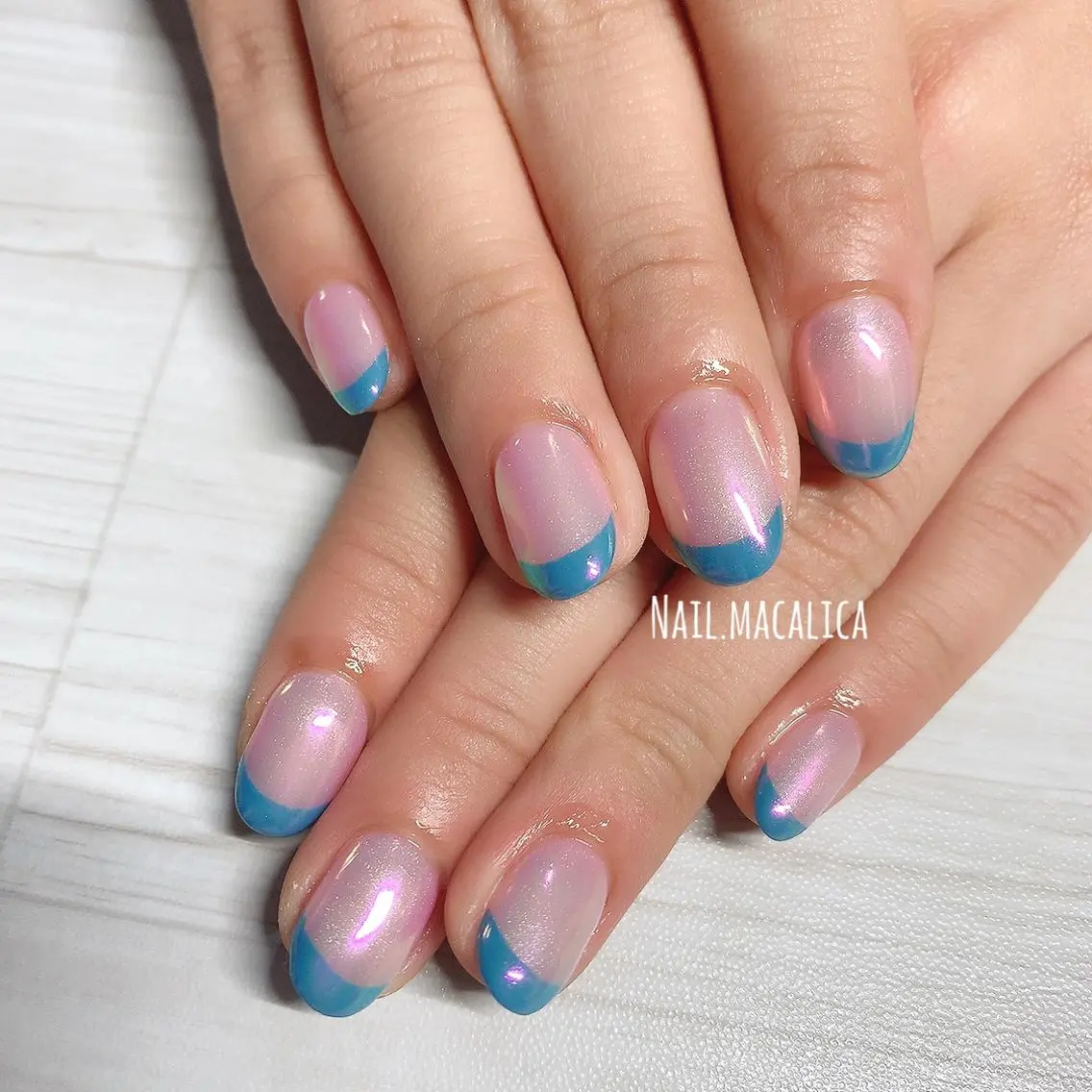 ネイル フレンチネイル ミラーネイル ハンドネイル Nail macalicaのネイルデザイン