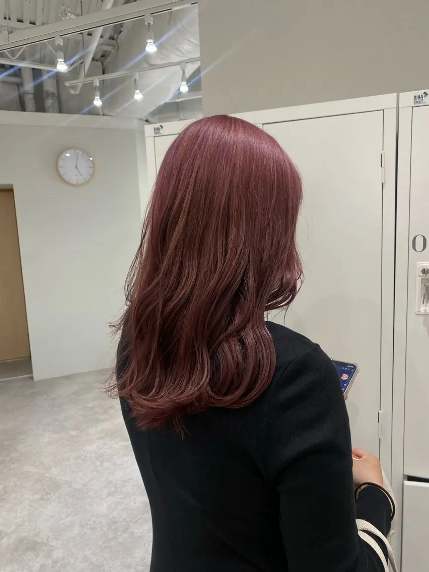 ミディアム カラー ヘアアレンジ レッドカラー ヘアカラー ボブ /ニュアンス/ satomi🧸💖のヘアスタイル