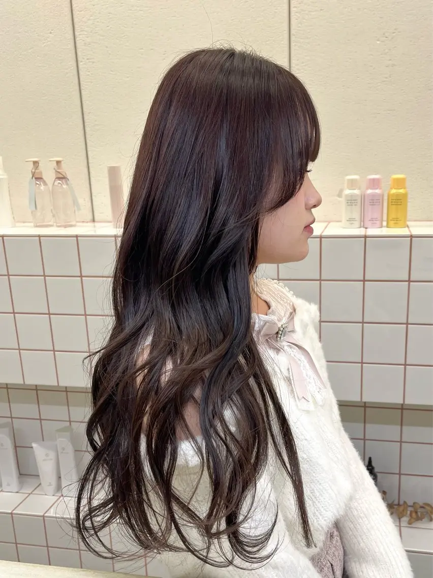 ロング カラー ヘアカラー トリートメント 🌼花屋併設🌼 木下奈々望のヘアスタイル