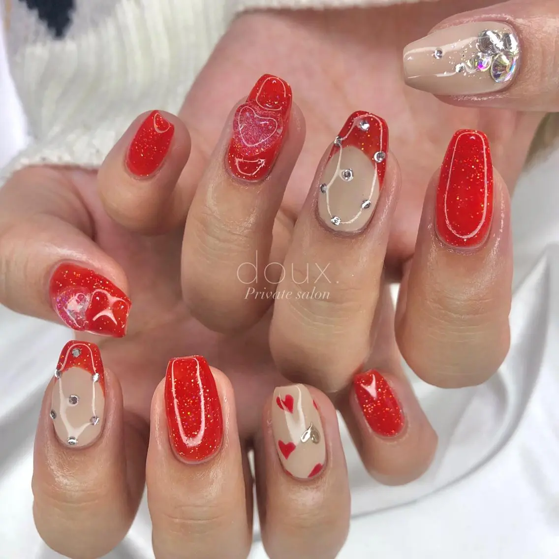 ネイル バレンタイン doux. nailのネイルデザイン
